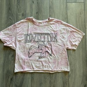 Led Zeppelin Acid Washed Tie Dye Crop Too